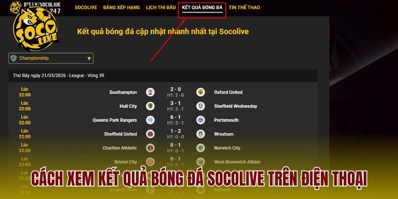 Cách xem kết quả bóng đá Socolive trên điện thoại