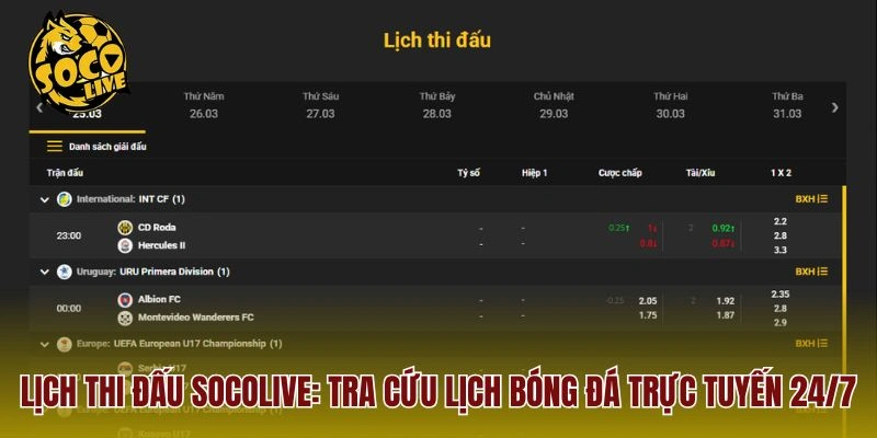 Lịch Thi Đấu Socolive: Tra Cứu Lịch Bóng Đá Trực Tuyến 24/7